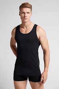 Round Neck Tank Top Stretch Superior Cotton
