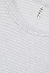 Ribbed Cotton Lamé Tank Top