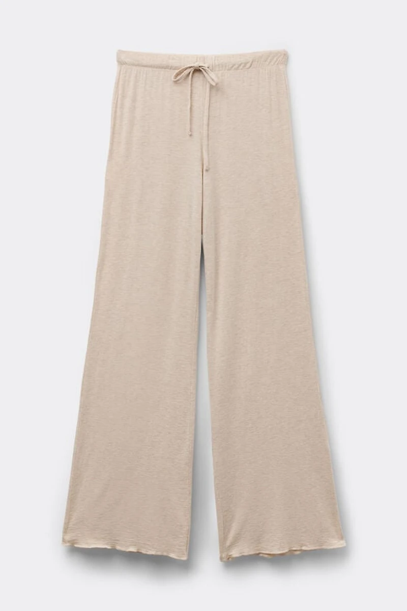 Modal and Cashmere Long Palazzo Pants