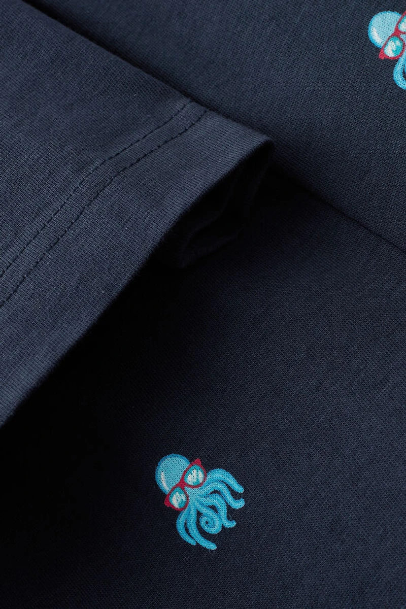 Octopus Print Short Cotton Pajamas