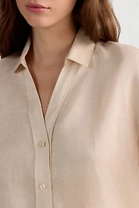 The Pure Linen Short Sleeve Shirt Fabric