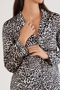 A Moment of Glamour Long Sleeve Silk Top