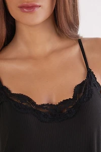 Your Everyday Wear Ribbed Top with Lace