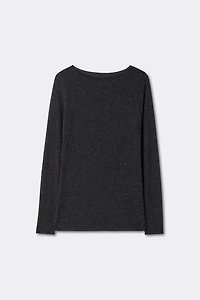 Crewneck Top Modal Light with Cashmere Lamé