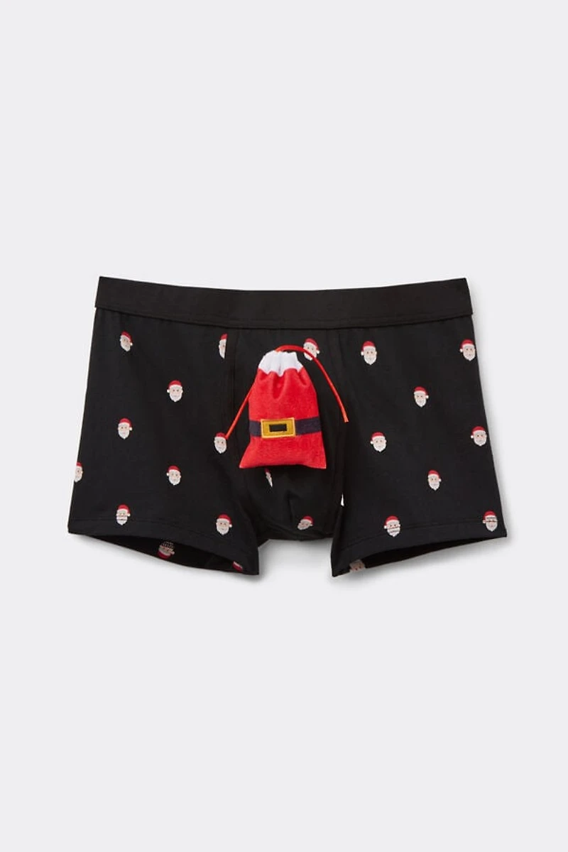 Santa Claus Print Superior Cotton Boxers