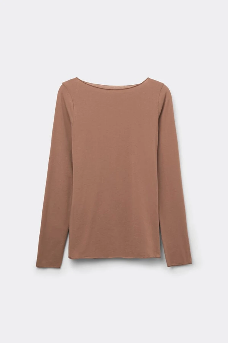 Ultralight Cotton Bateau Neck Top