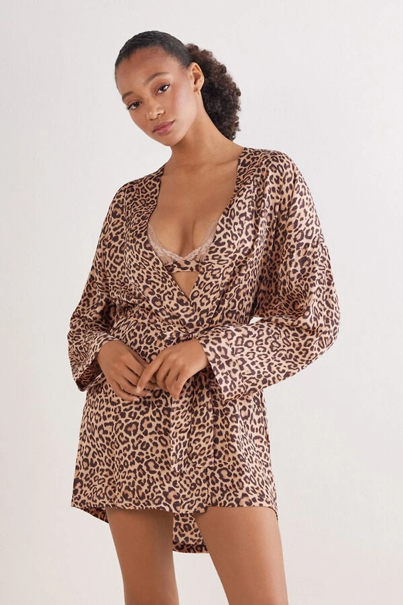 Pretty Savage Viscose Satin Kimono