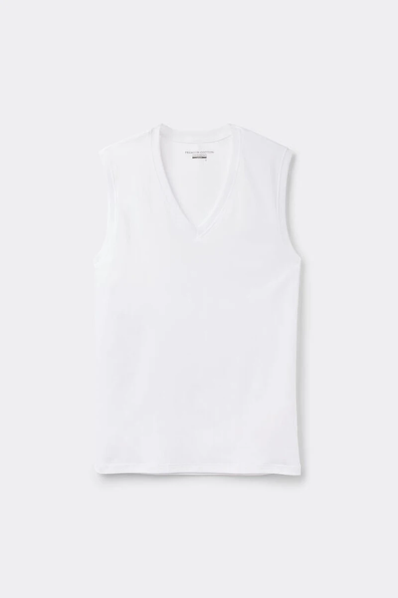 Premium Mercerized Cotton Tank Top with Wide Shoulder Bands