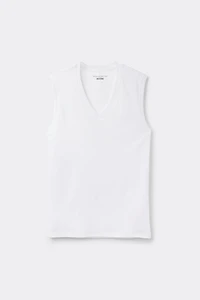 Premium Mercerized Cotton Tank Top with Wide Shoulder Bands