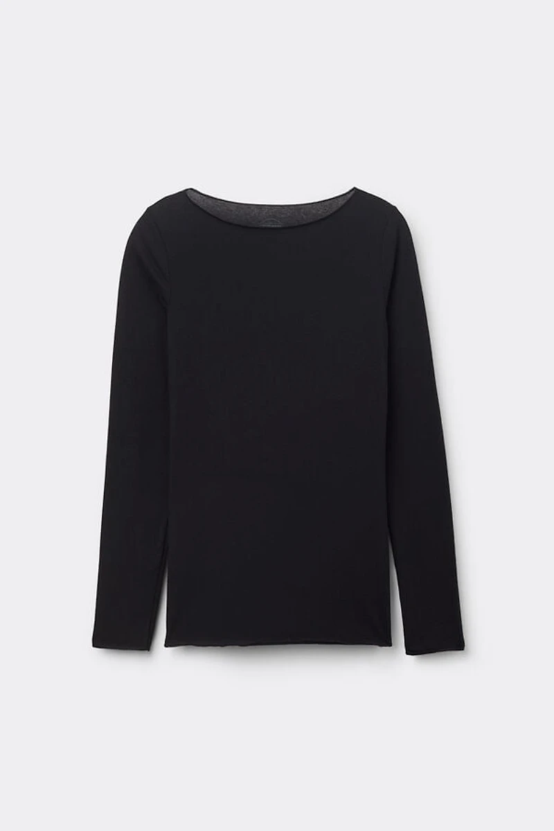 Ultralight Cotton Bateau Neck Top