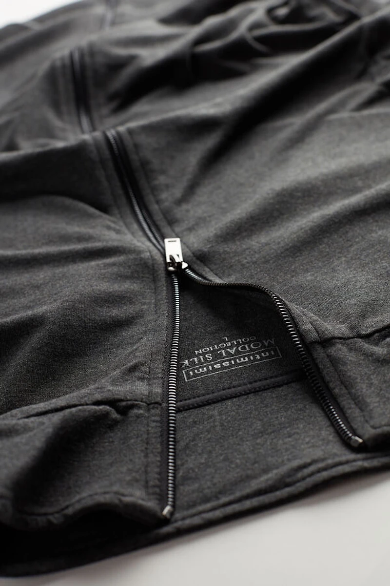 Silk and Modal Zip-Up Sweatshirt