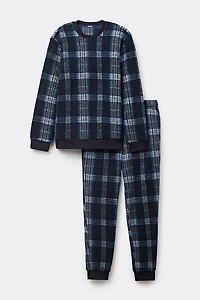 Tartan Polar Fleece Full Length Pajamas