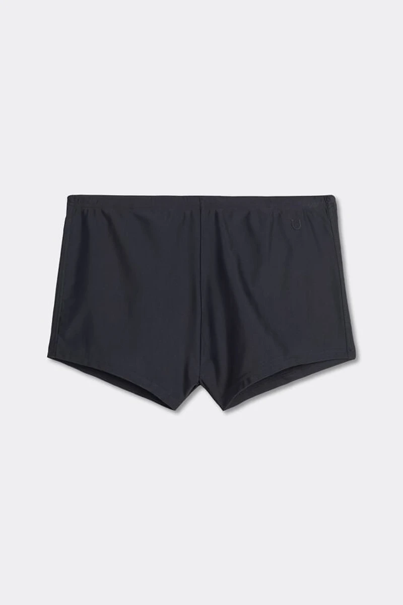 Plain Square-Cut Swim Trunks