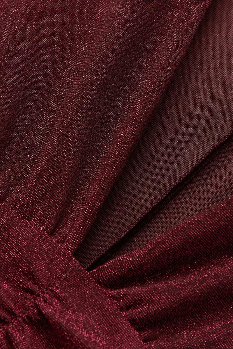 Shimmering Passion Long Sleeve Lamé Bodysuit