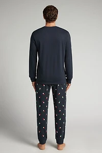 Gnome Print Full Length Cotton Pajamas