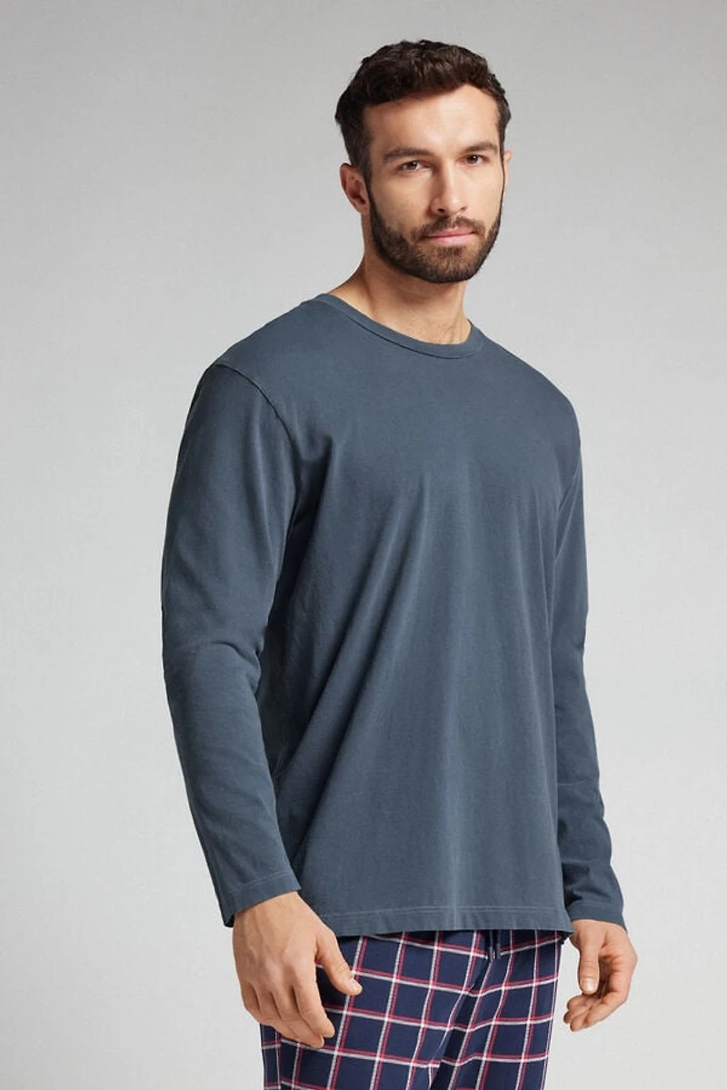 Washed Collection Long Sleeve Cotton Knit Shirt