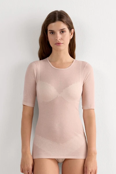 Short-Sleeved Top Ultranatural with Cashmere