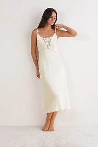 All About Flowers Long Silk Nightgown