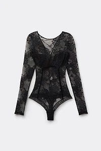 La Femme Fatale Long Sleeve Bodysuit Lace