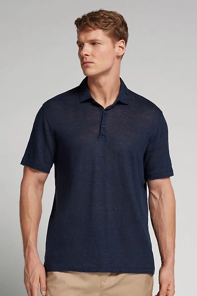 Short Sleeve Linen Polo
