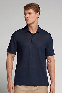 Short Sleeve Linen Polo