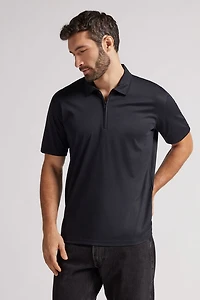 Short Sleeve Zip Polo Shirt Premium Mercerized Cotton