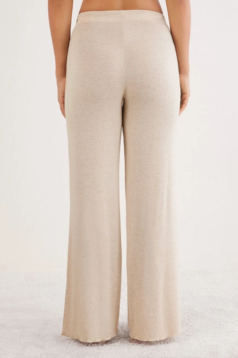 Modal and Cashmere Long Palazzo Pants