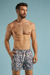 Multicolor Paisley Print Swim Trunks