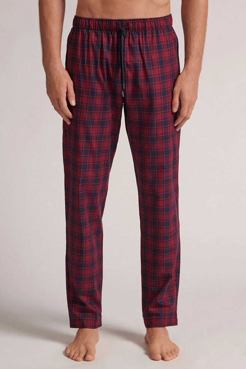 Check Print Cotton Cloth Pants