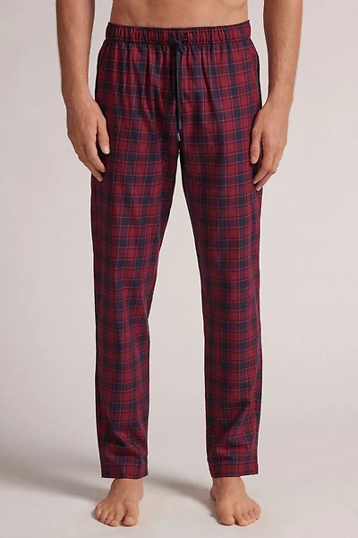 Check Print Cotton Cloth Pants