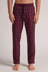 Check Print Cotton Cloth Pants