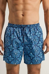 Blue Majolica Print Swim Trunks