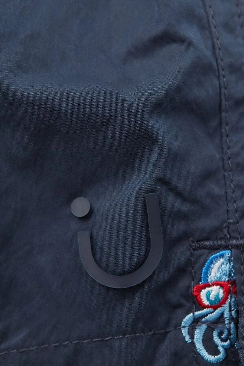 Embroidered Octopus Swim Trunks