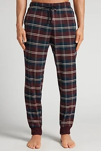 Blue Tartan Full Length Cotton Pants