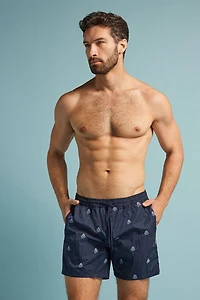 Embroidered Octopus Swim Trunks