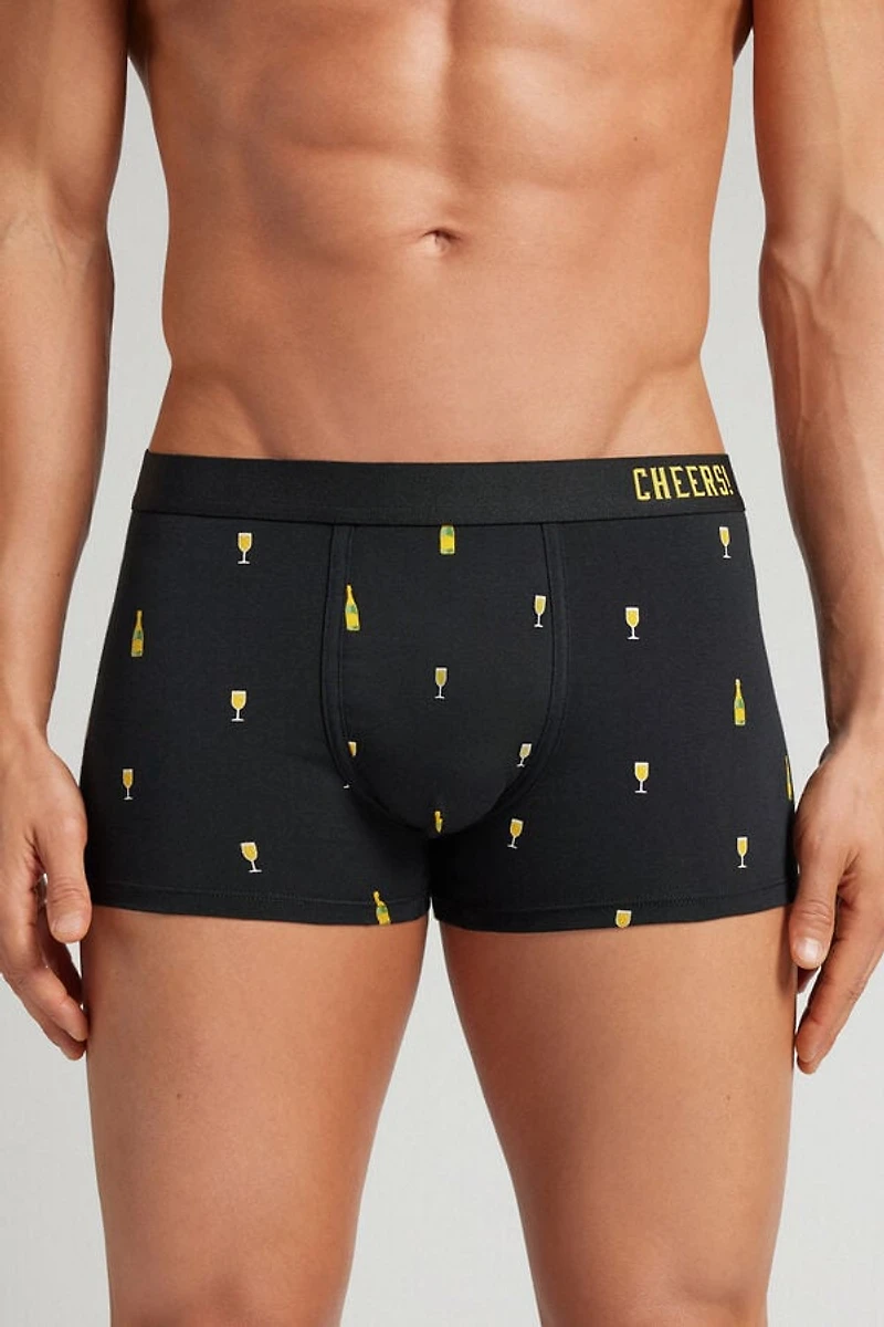 Champagne Bottle Print Superior Cotton Boxers
