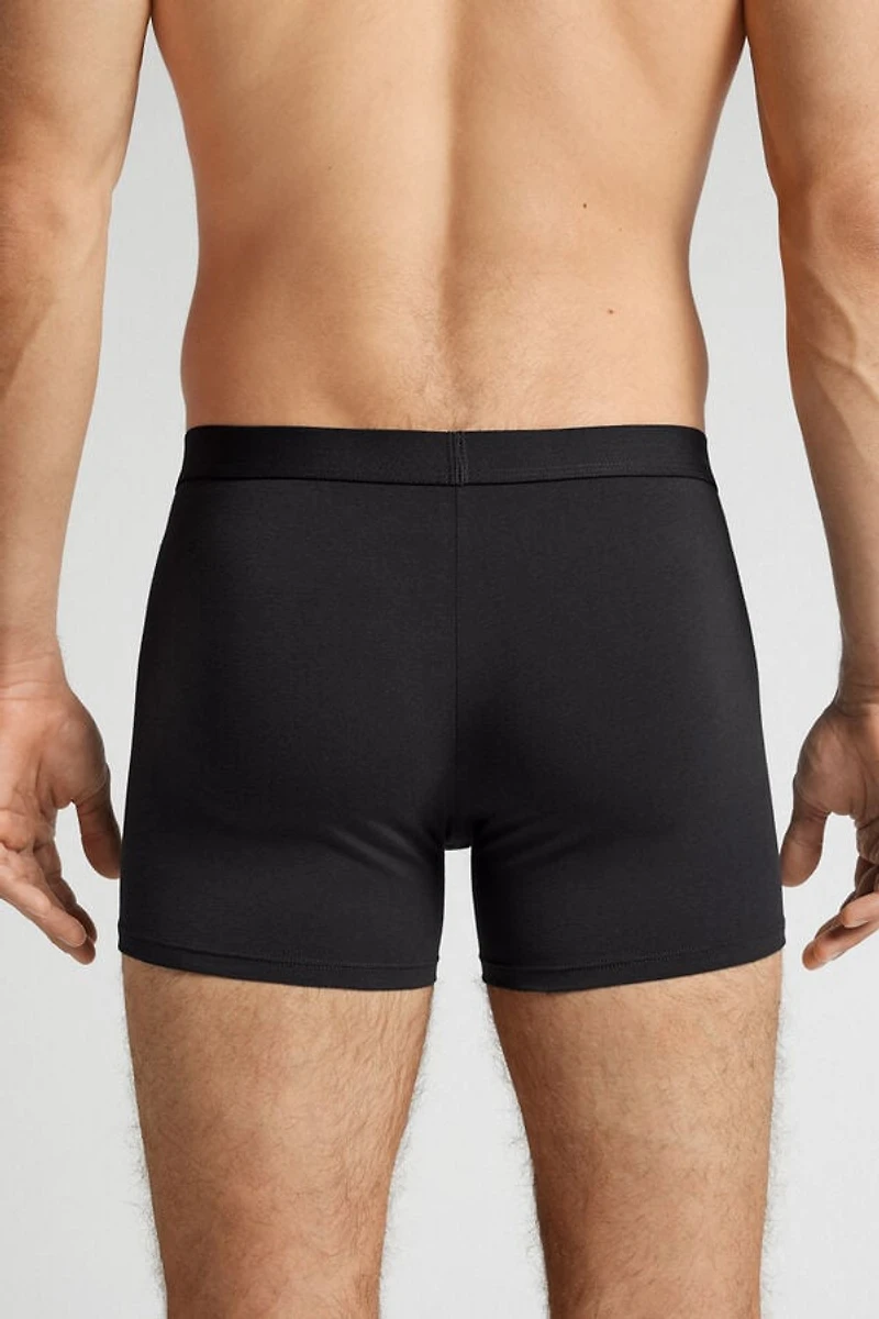 Cotton Boxers with Exposed Elastic