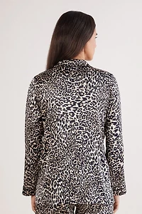 A Moment of Glamour Long Sleeve Silk Top