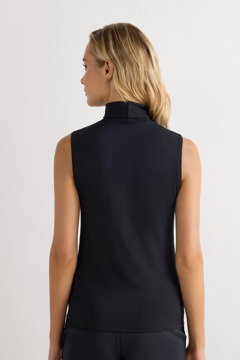 Sleeveless Turtleneck Micromodal Shirt