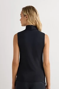 Sleeveless Turtleneck Micromodal Shirt
