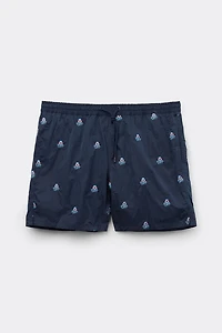 Embroidered Octopus Swim Trunks
