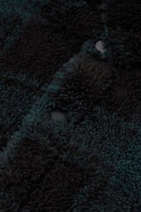 Black and Green Check Polar Fleece Overshirt