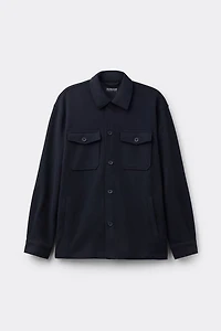 Cloth Fabric Buttoned Overshirt Jacket