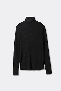 Turtleneck Top Modal Light with Cashmere Lamé