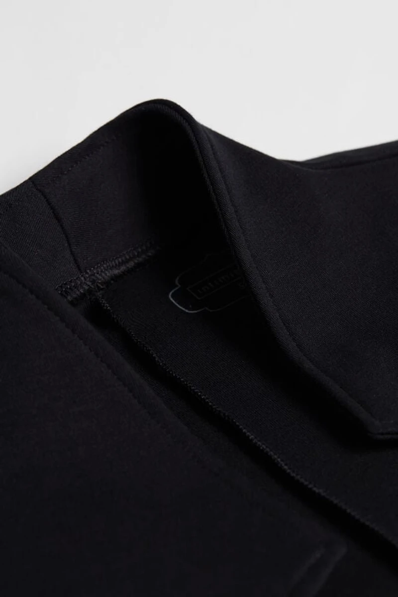 Long-Sleeved Cotton Interlock Cardigan