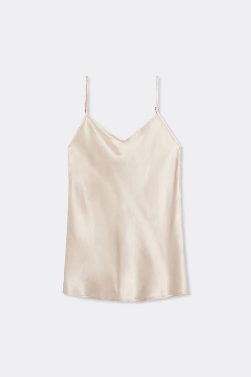 Silk Satin Top with V-neckline