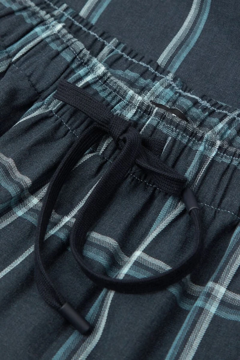Full Length Pants Denim Check Print Cloth