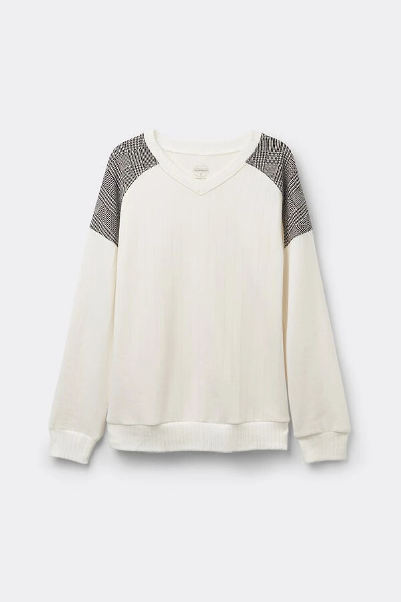 Royal Elegance Long Sleeve V-neck Top