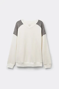 Royal Elegance Long Sleeve V-neck Top