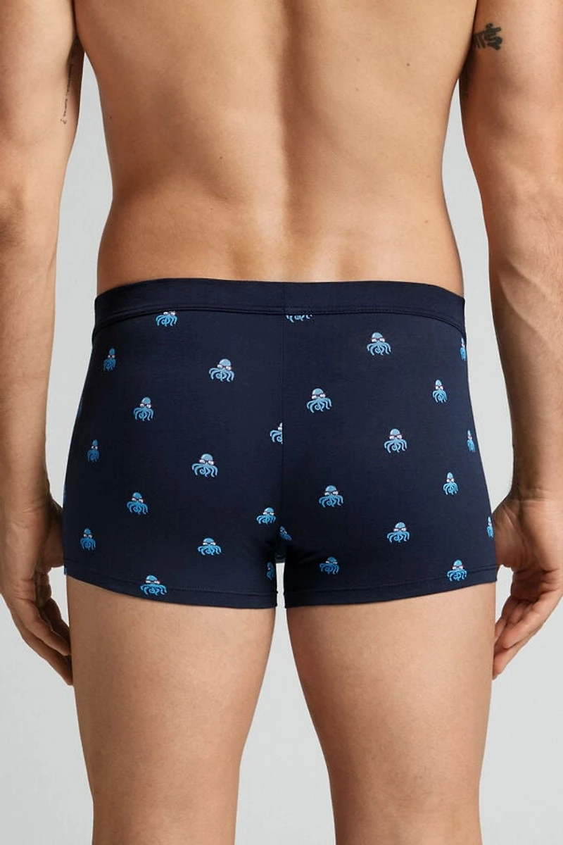 Octopus Print Natural Fresh Cotton Boxers